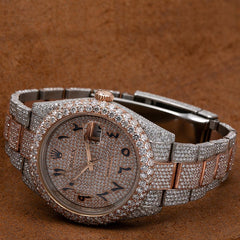 Datejust Custom Made 26 Carat Automatic Moissanite Watch