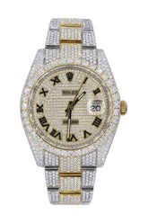Rolex Stainless Steel 41mm 26 Carat Moissanite Watch