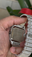 Stainless Steel 41mm 26 carat Moissanite Watch