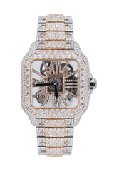 CS SKELETON TWO-TONE | Stainless Steel 41mm Moissanite Watch
