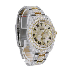 Rolex Stainless Steel 41mm 26 Carat Moissanite Watch