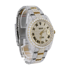 Rolex Stainless Steel 41mm 26 Carat Moissanite Watch