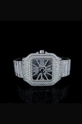 Stainless Steel 41mm Moissanite Watch