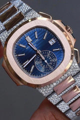Patek PP Custom Stainless Steel 41mm Automatic Moissanite Watch