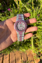 Stainless Steel 41mm 26 carat Moissanite Watch