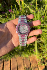 Stainless Steel 41mm 26 carat Moissanite Watch
