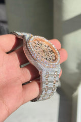 Stainless Steel Automatic Movement 41mm 26 Carat Moissanite Watch fully bussdown