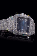 ETA Swiss Stainless Steel 41mm 26 Carat Moissanite Watch