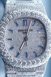 Stainless Steel 41mm 26 carat Moissanite Watch
