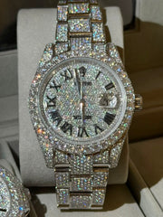 Datejust Custom Made 26 Carat Automatic Moissanite Watch