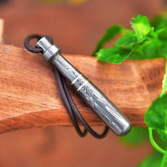 Baseball bat pendant with adjustable leather cord