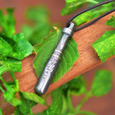 Baseball bat pendant with adjustable leather cord