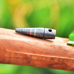 Bullet style pendant with adjustable leather cord