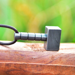 Thor hammer pendant with adjustable leather cord