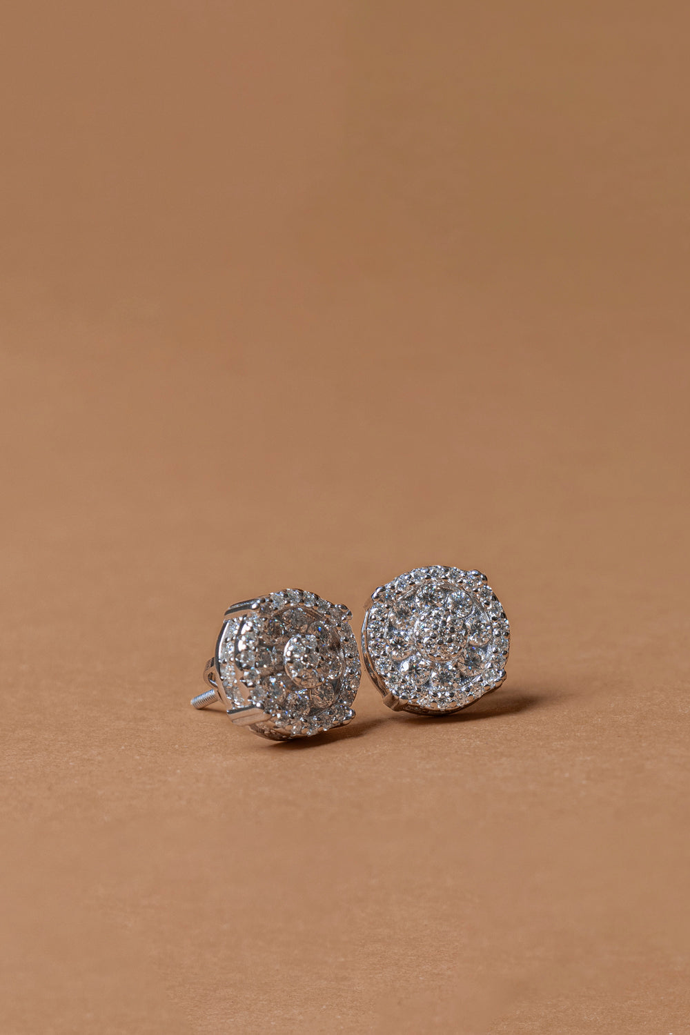 925 Sterling Silver Total 1  Carat Round Shape Moissanite Earrings