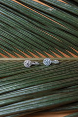 925 Sterling Silver Total 1 Carat Round Shape Moissanite Earrings