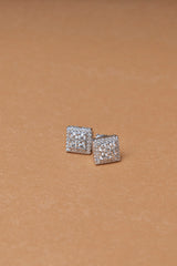 925 Sterling Silver 1 Square Carat Shape Moissanite Earrings