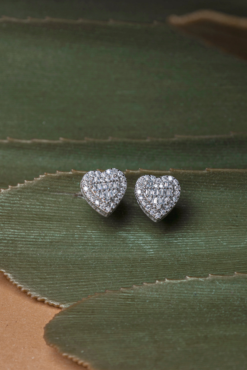 925 Sterling Silver Total 1 Carat Heart Shape Moissanite Earrings