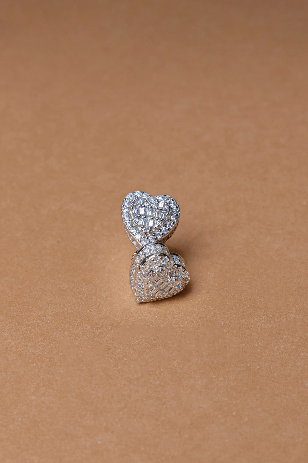 925 Sterling Silver Total 1 Carat Heart Shape Moissanite Earrings