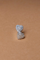 925 Sterling Silver Total 1 Carat Heart Shape Moissanite Earrings