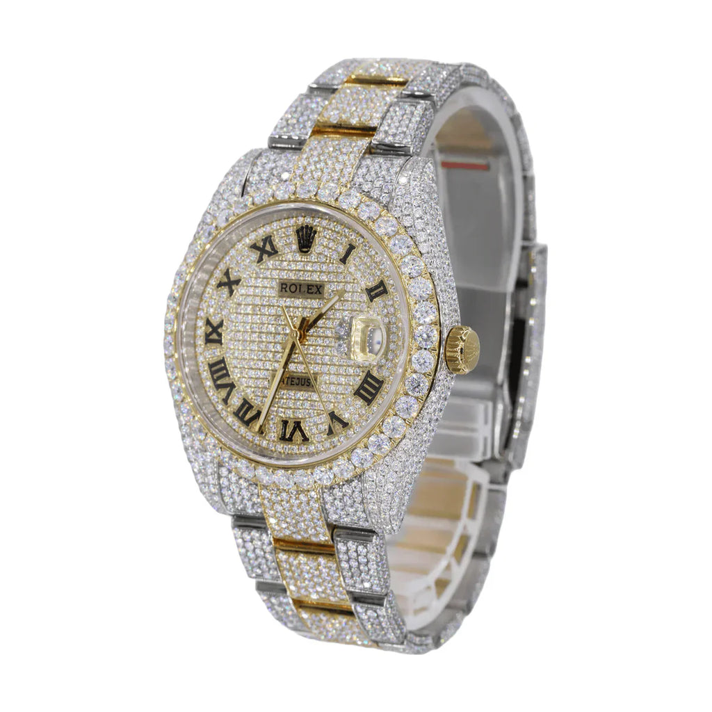 Rolex Stainless Steel 41mm 26 Carat Moissanite Watch