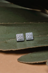925 Sterling Silver 1 Square Carat Shape Moissanite Earrings