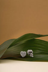 925 Sterling Silver Total 1 Carat Heart Shape Moissanite Earrings
