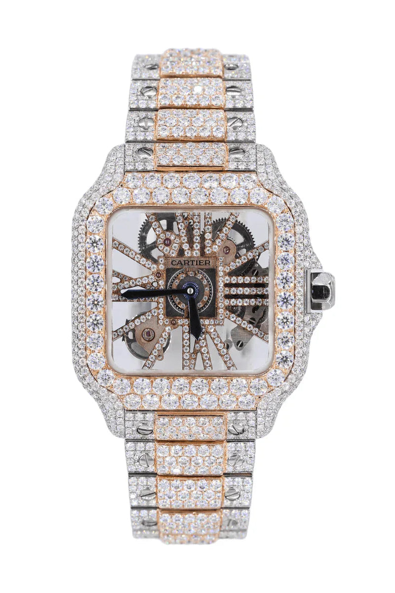 CS SKELETON TWO-TONE | Stainless Steel 41mm Moissanite Watch