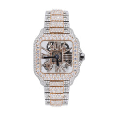 CS SKELETON TWO-TONE | Stainless Steel 41mm Moissanite Watch