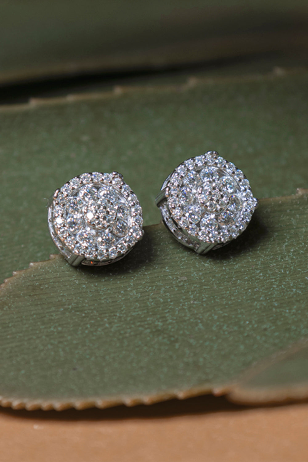 925 Sterling Silver Total 1  Carat Round Shape Moissanite Earrings