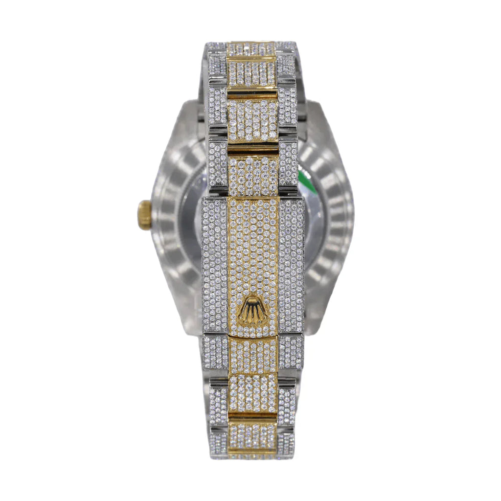 Rolex Stainless Steel 41mm 26 Carat Moissanite Watch