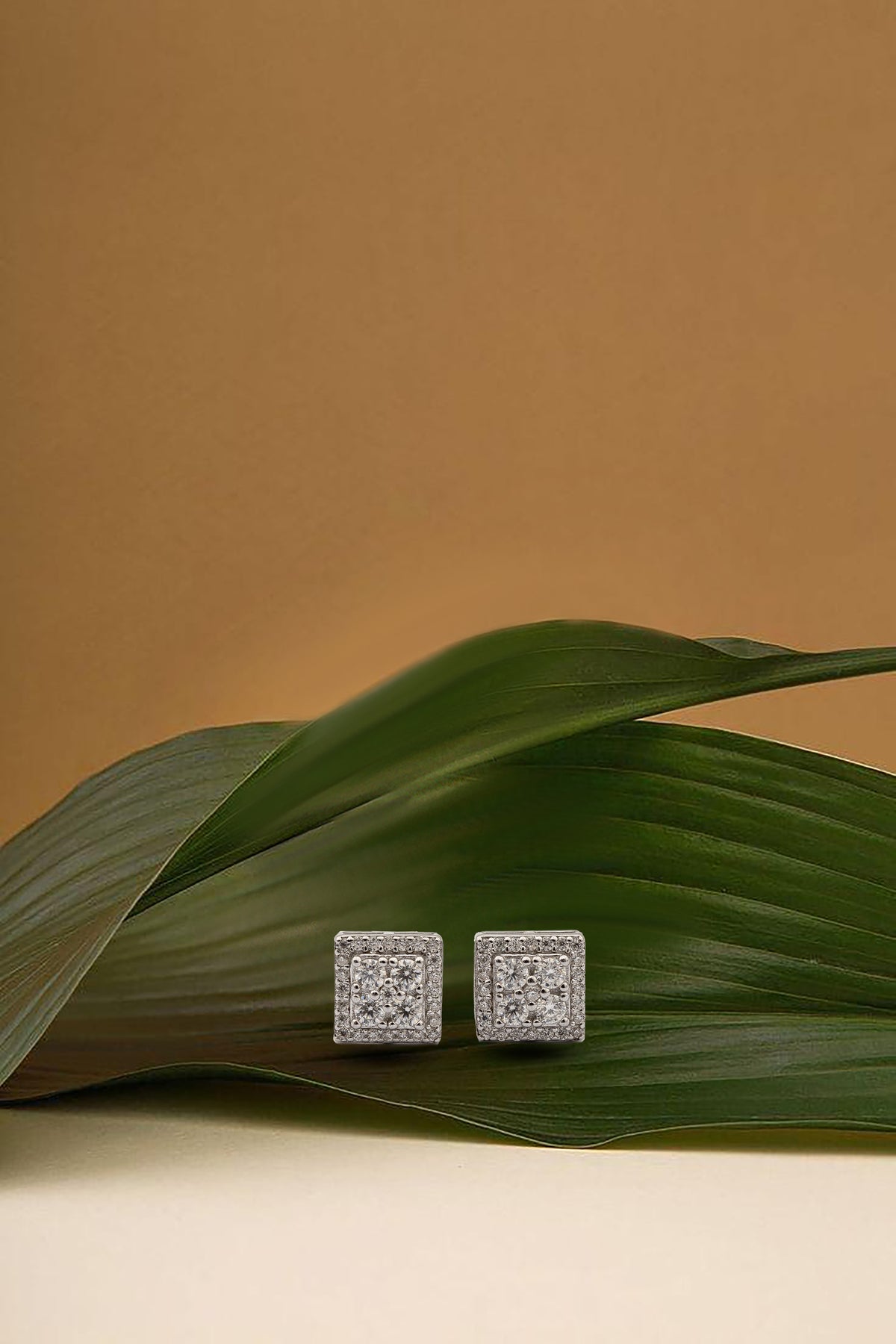 925 Sterling Silver 1 Square Carat Shape Moissanite Earrings Main image