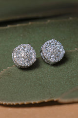 925 Sterling Silver Total 1  Carat Round Shape Moissanite Earrings