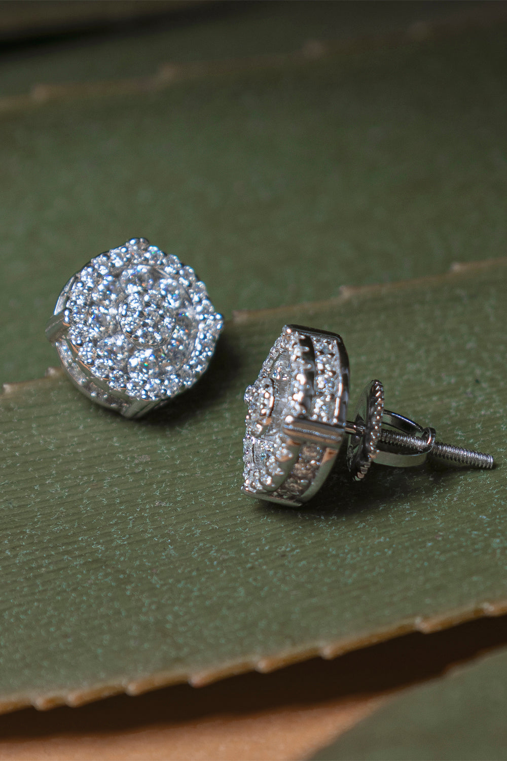925 Sterling Silver Total 1  Carat Round Shape Moissanite Earrings