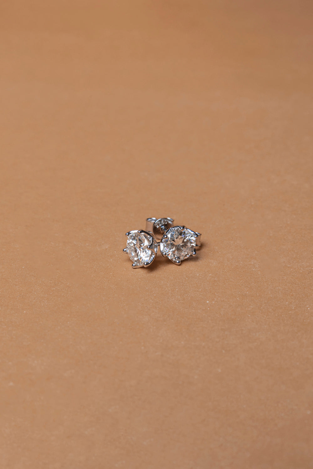 925 Sterling Silver  Rose Flower Moissanite Earings 2 carat ,1 carat each
