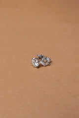 925 Sterling Silver  Rose Flower Moissanite Earings 2 carat ,1 carat each