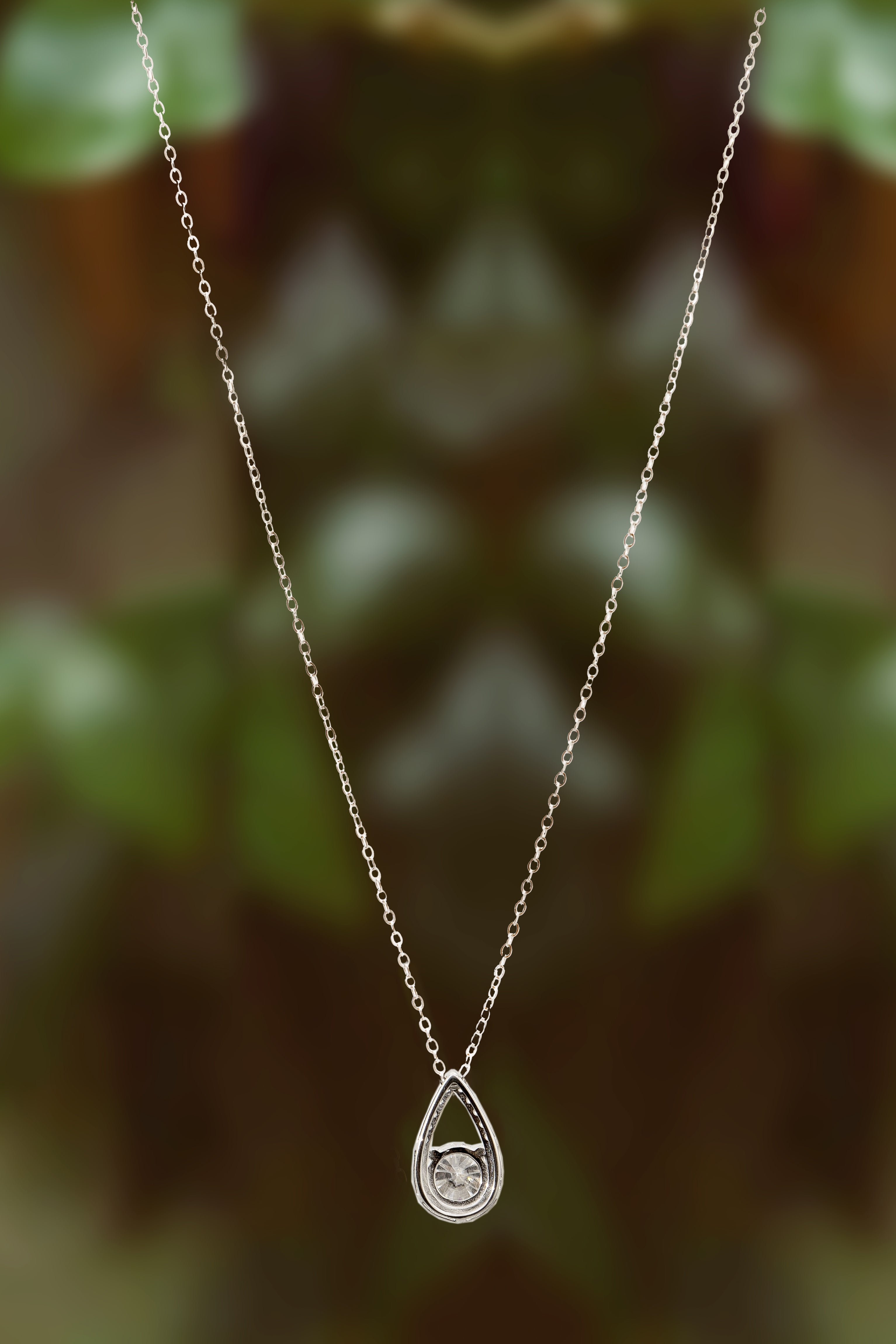 925 Sterling Silver Necklace with 1Carat Moissanite Stone