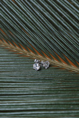 925 Sterling Silver  Rose Flower Moissanite Earings 2 carat ,1 carat each