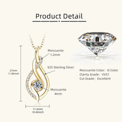 Exquisite Pendant Necklace with 1Carat Moissanite  Necklace 