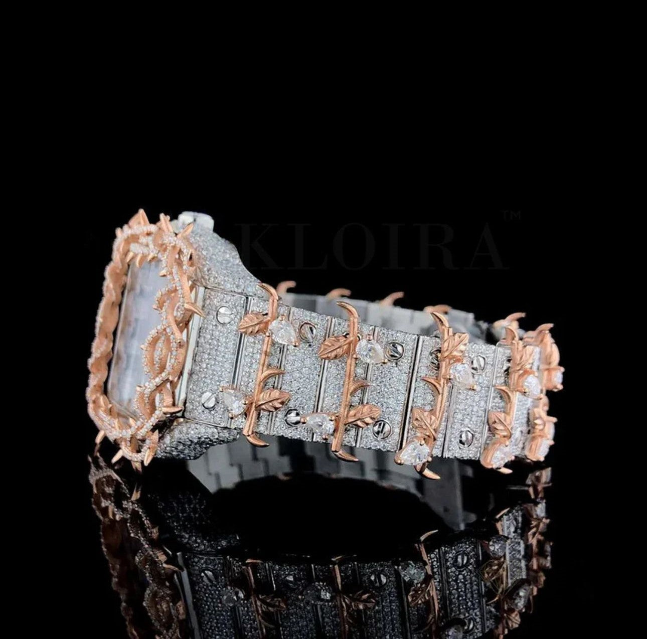 Custom Made Stainless Steel 41mm 26 Carat Moissanite Watch