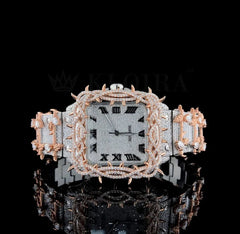 Custom Made Stainless Steel 41mm 26 Carat Moissanite Watch