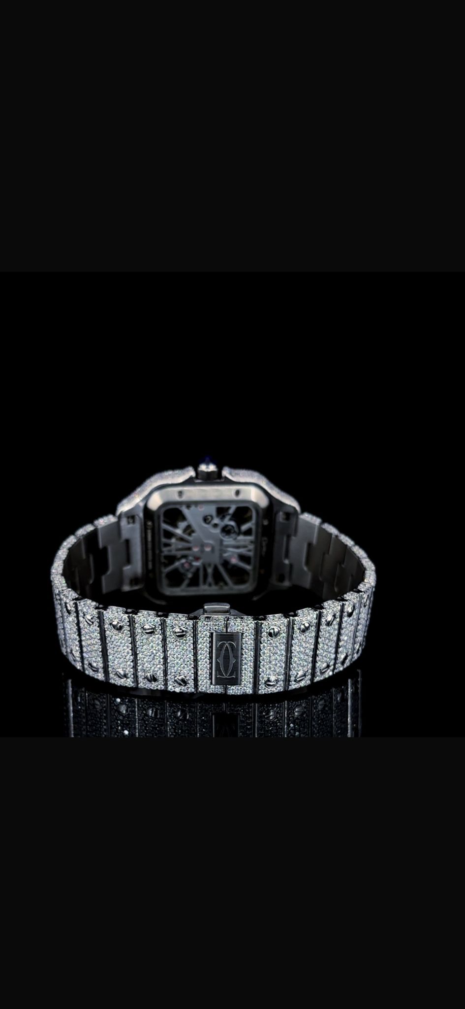 Stainless Steel 41mm Moissanite Watch