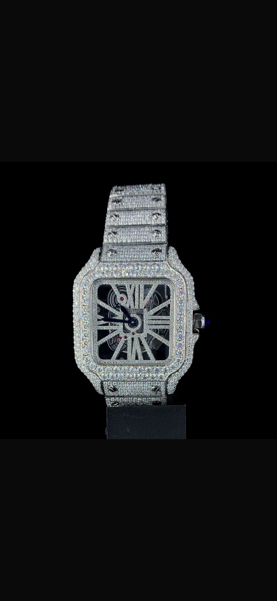Stainless Steel 41mm Moissanite Watch