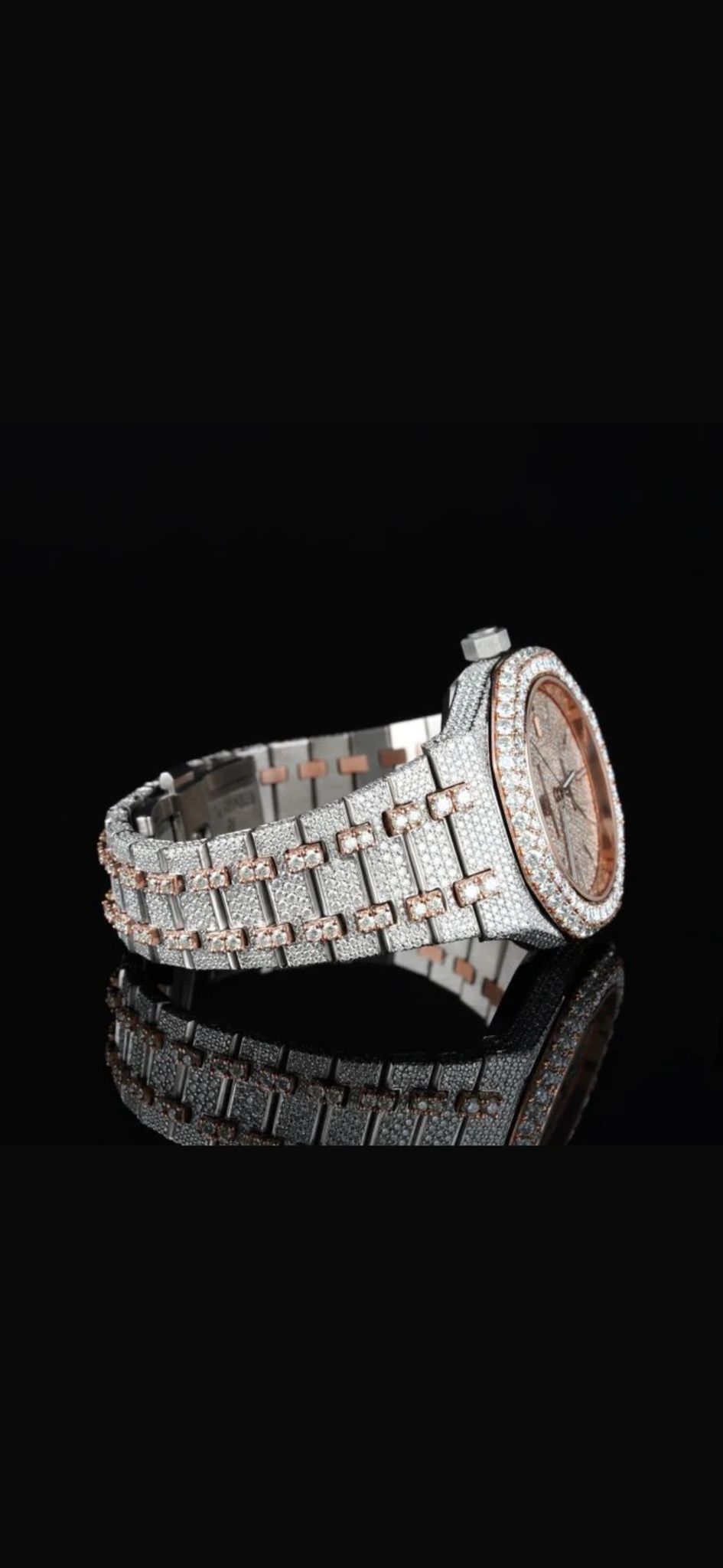 Stainless Steel Automatic Movement 41mm 26 Carat Moissanite Watch