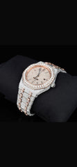 Stainless Steel Automatic Movement 41mm 26 Carat Moissanite Watch