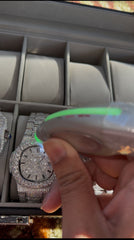 Stainless Steel 41mm 26 carat Moissanite Watch