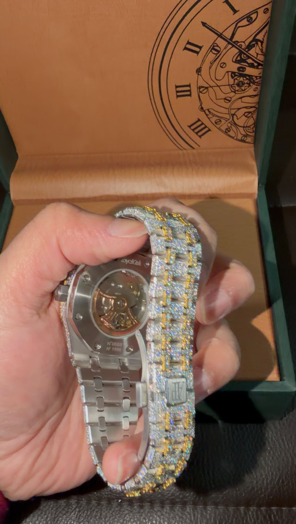 AP Gold Stainless Steel 41mm Automatic Moissanite Watch