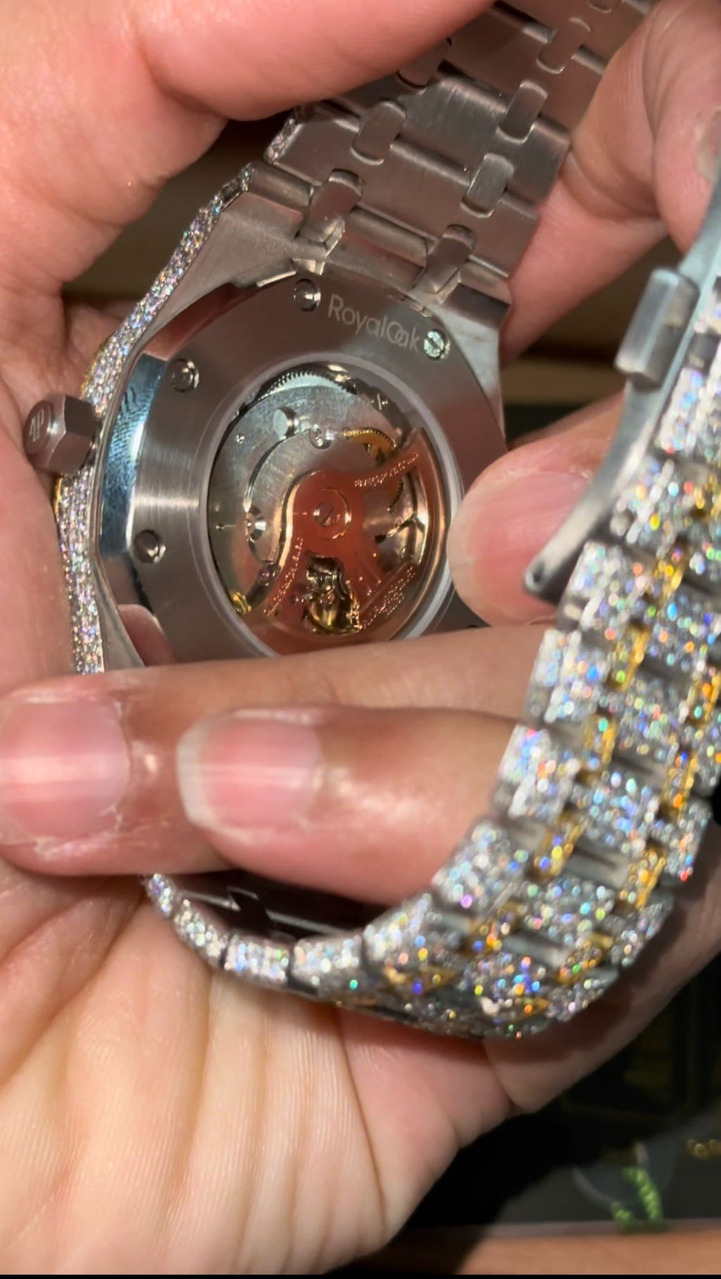 AP Gold Stainless Steel 41mm Automatic Moissanite Watch