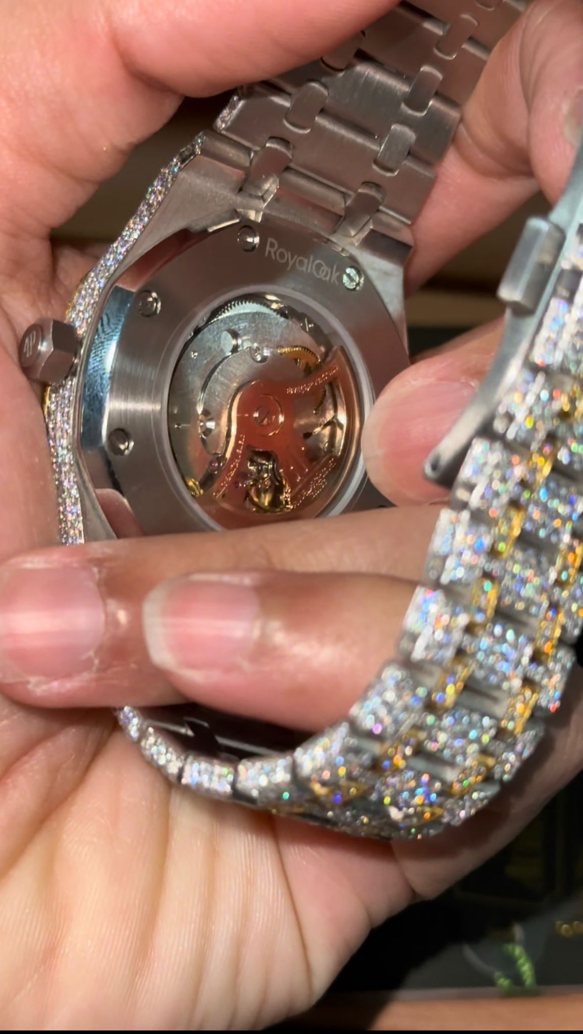 AP Gold Stainless Steel 41mm Automatic Moissanite Watch