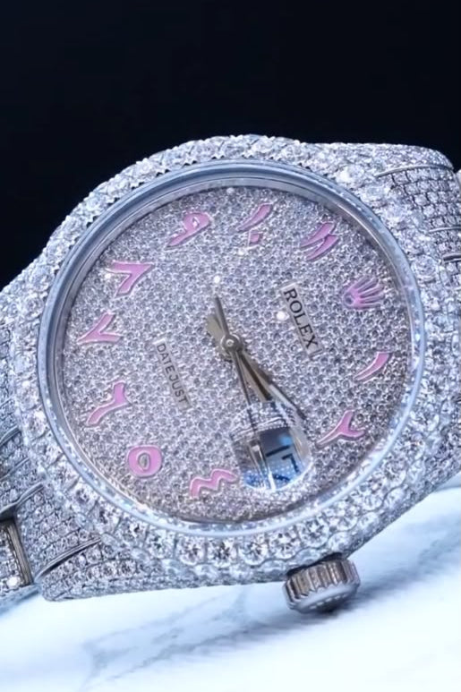 Rolex Stainless Steel 41mm 26 Carat Fully Automatic Moissanite Watch